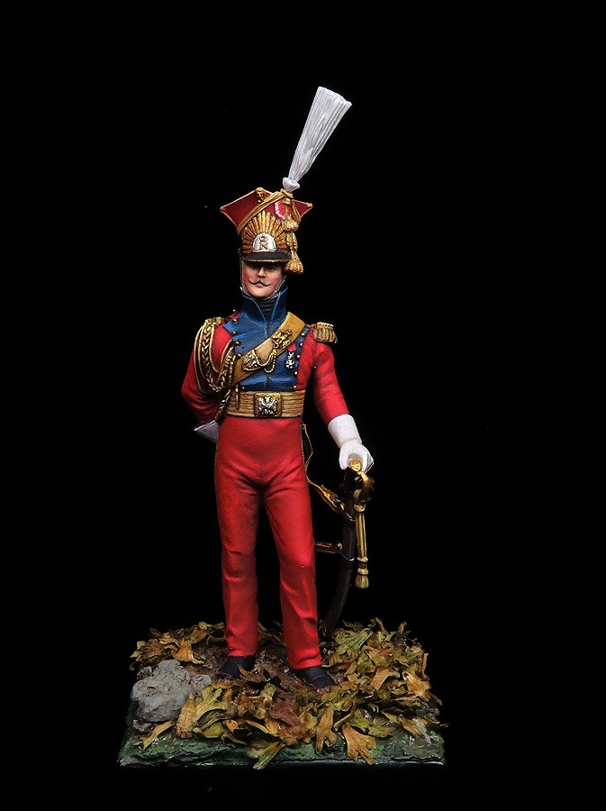 Oficial de Lanceros Rojos de la Guardia, Francia 1813