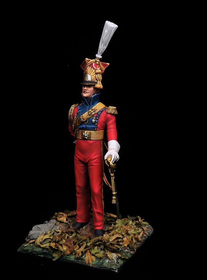Oficial de Lanceros Rojos de la Guardia, Francia 1813